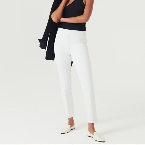SPANX Classic White 'On The Go' Slim Straight Pants | XL - Picture 1 of 8